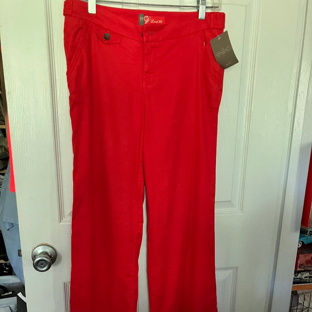 Anthropologie Level 99 women's trousers/jeans red color Size 29/30 (adjustable)